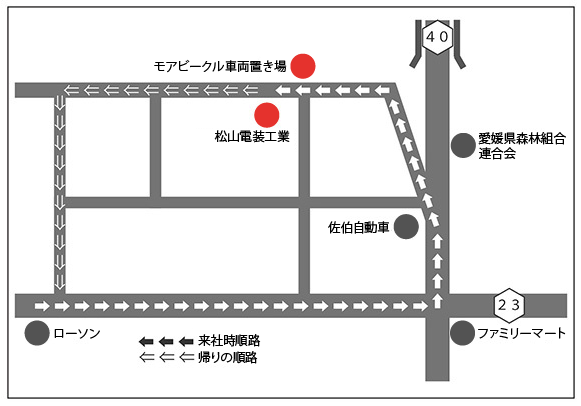 バスでご来社の順路について
